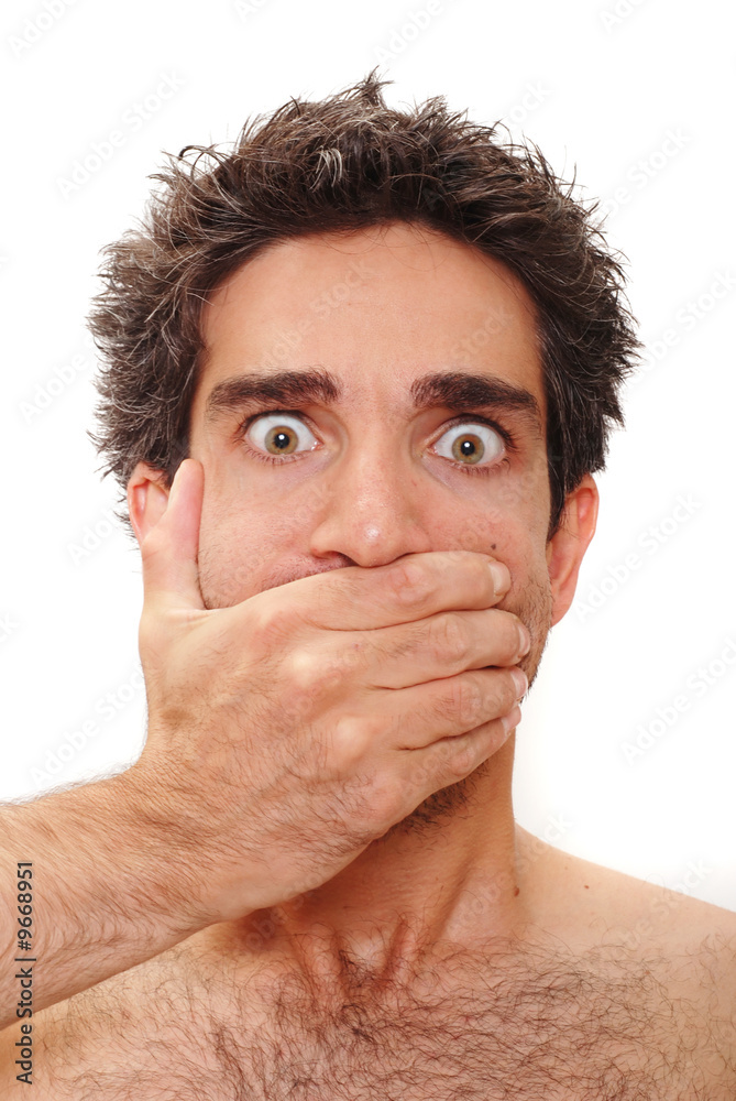 Obraz premium Man with surprised facial expression