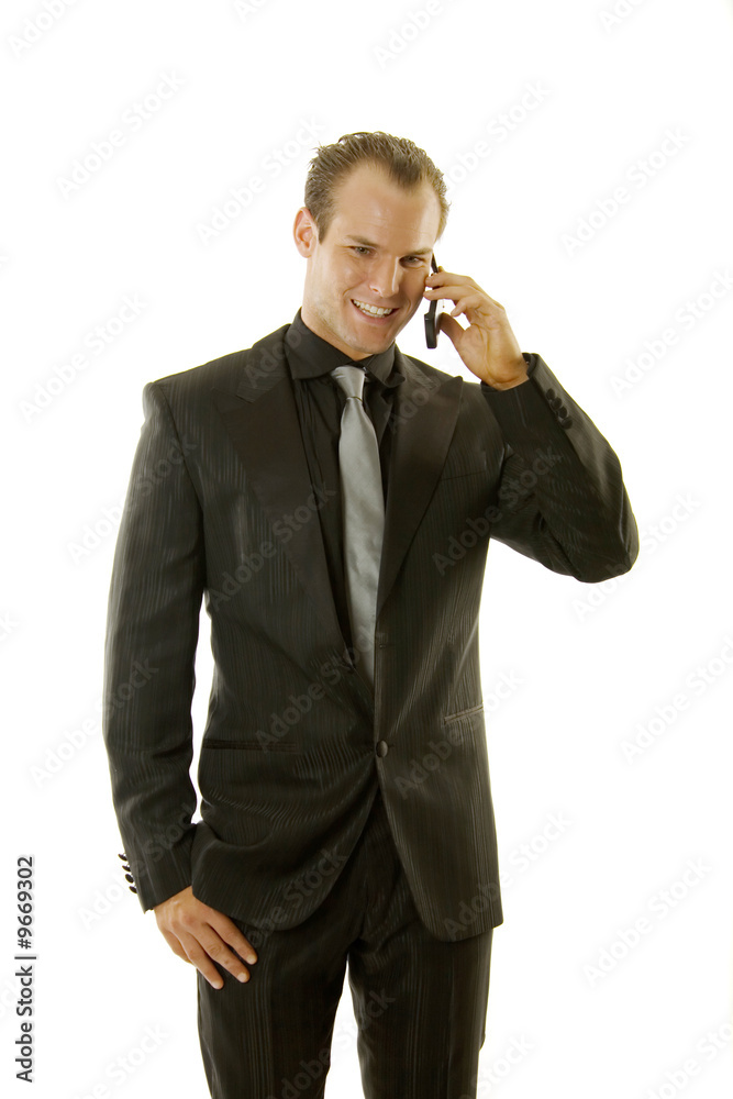Successful young business person on the phone Successful young business person on the phone