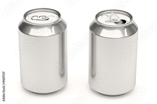 Aluminium soda cans isolated over a white background.