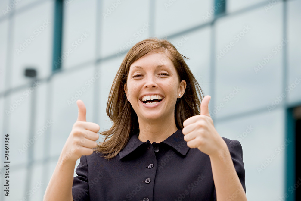 Business Woman Giving a Thumbs Up