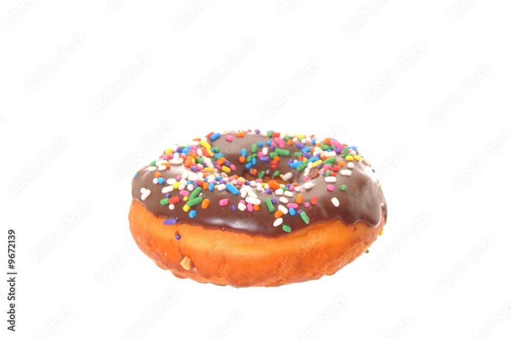 Sweet frosted pastry donut isolated on white Sweet frosted pastry donut isolated on white