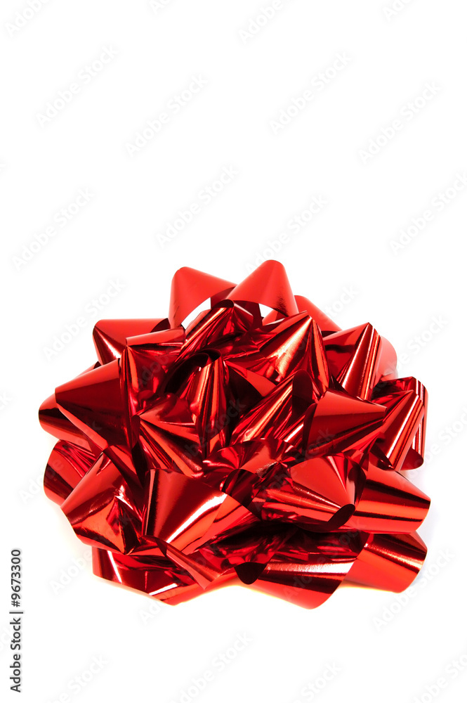 Big red christmas or birthday bow on a white background Big red christmas or birthday bow on a white background