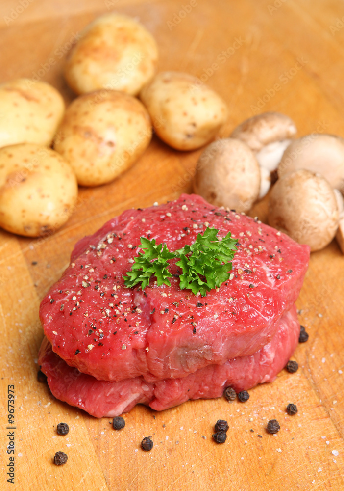 Seasoned fillet steak