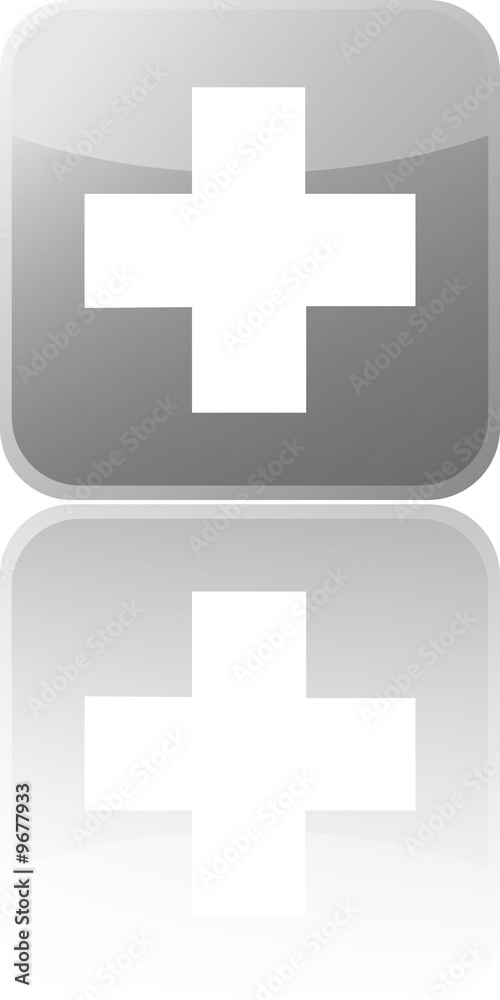 Obraz premium gray cross button