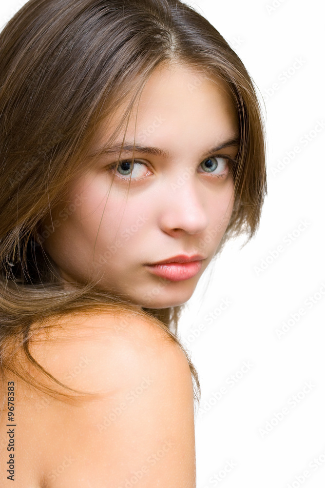 Close up portrait of a beautiful blonde isolated on white Close up portrait of a beautiful blonde isolated on white