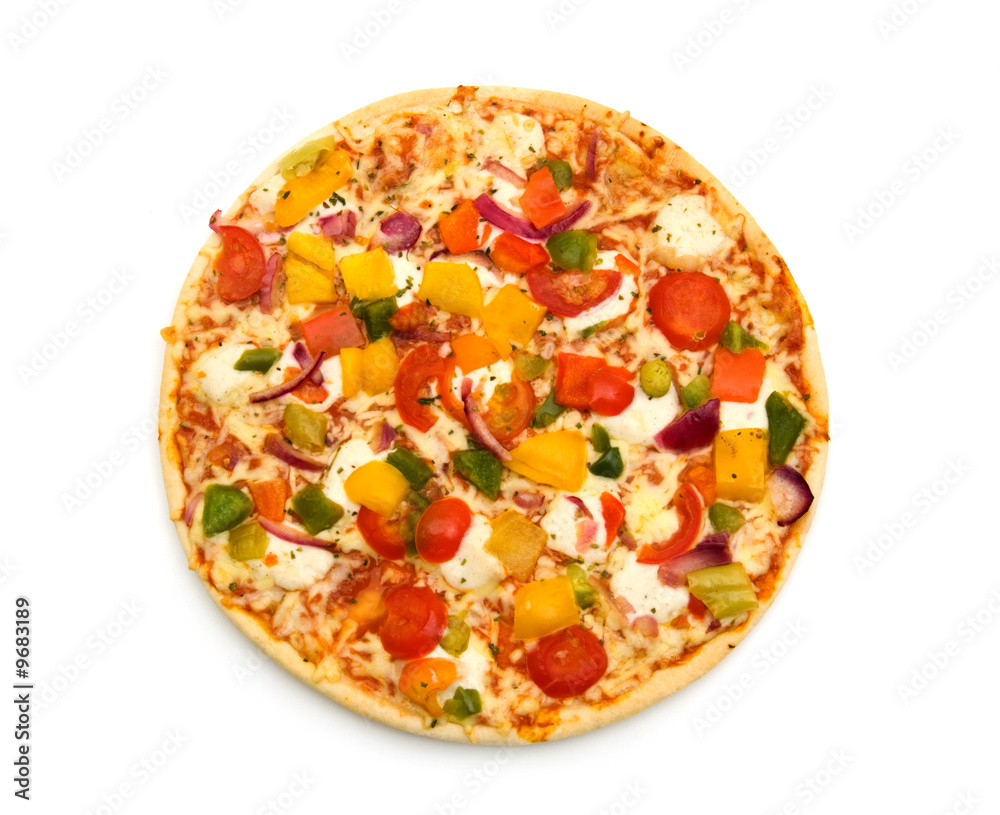 vegetarian pizza on white background vegetarian pizza on white background