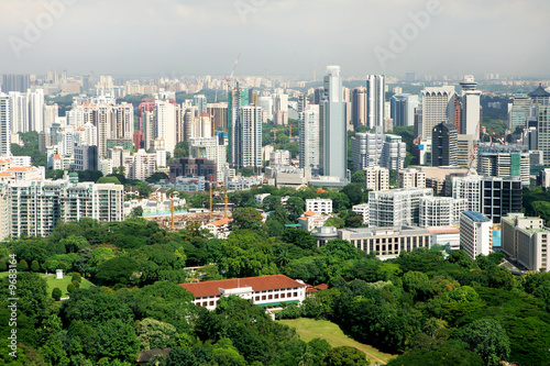 Birdseye view of residential downtown, Singapore