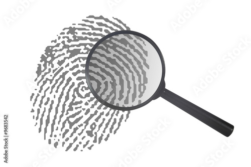 Magnifying Glass with Fingerprint