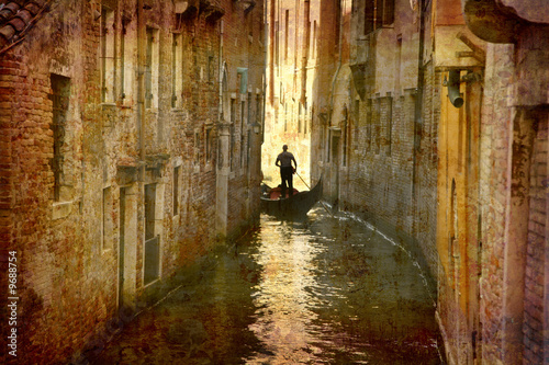 Postcard from Italy. - Gondola - Venice.