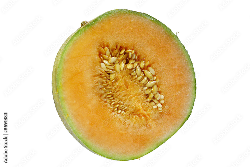 Melone aufgeschnitten isoliert Melone aufgeschnitten isoliert