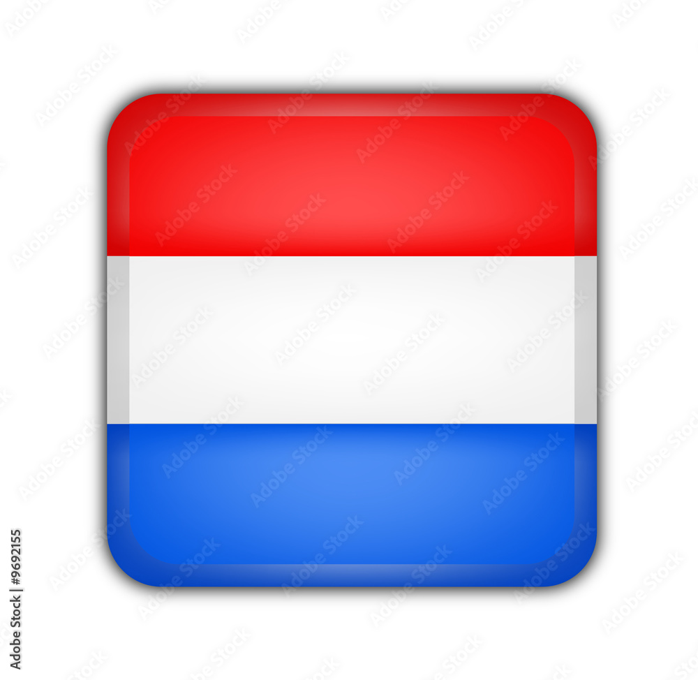 flag of luxembourg, square button on white background flag of luxembourg, square button on white background