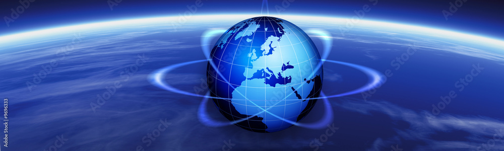 Globe and navigational tech header. Globe and navigational tech header.