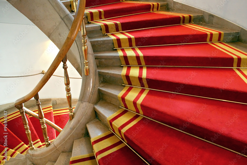 Stairwell in the Polish palace. Royal castle in Warsaw.