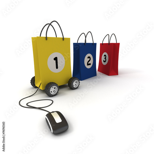 Shopping bag 123 and mouse