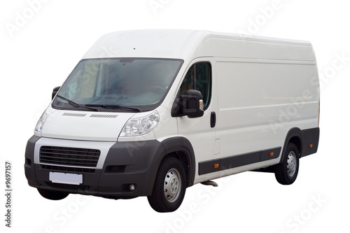 new white lorry van isolated, with blank place for text © percent