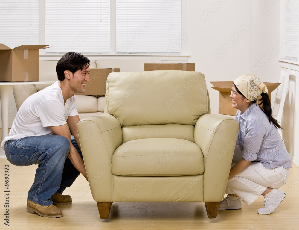 Couple moving into new home