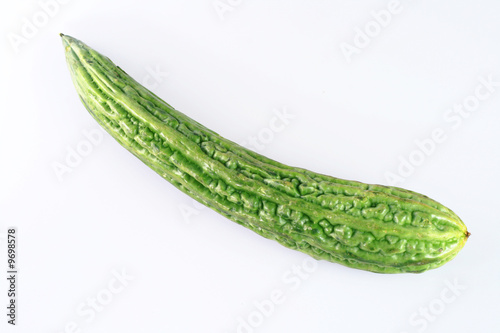 bitter melon isolated in white background.