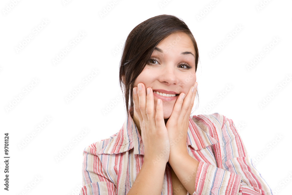 attractive brunette woman. Isolated over white background attractive brunette woman. Isolated over white background