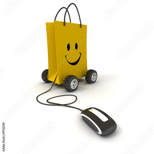 Shopping bag smile happy to...