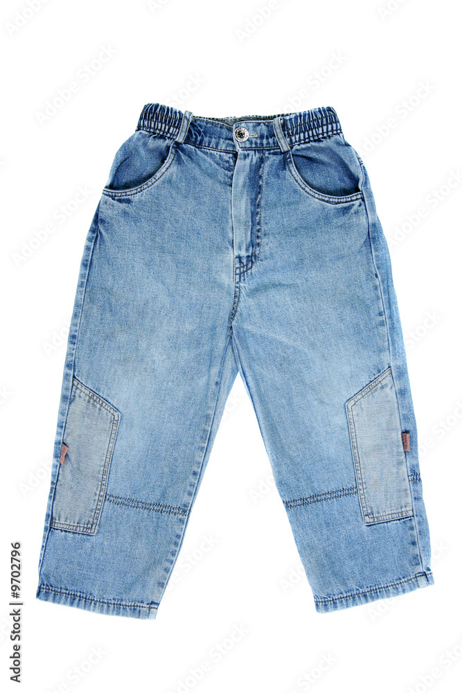 Children's wear - jeans isolated over white background Children's wear - jeans isolated over white background