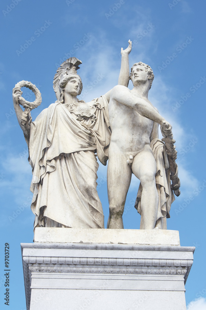 Fototapeta premium Statue against the blue sky