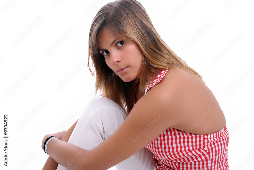 Very Attractive woman posing, isolated in white background Very Attractive woman posing, isolated in white background