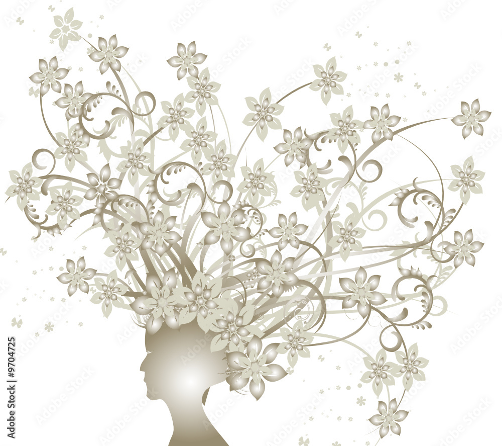 femme floral gris