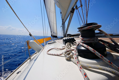winch on a sailing yacht