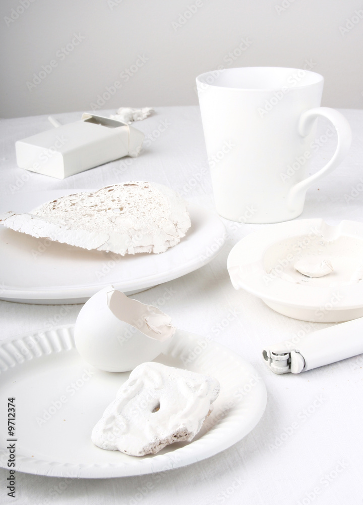 dirty white table