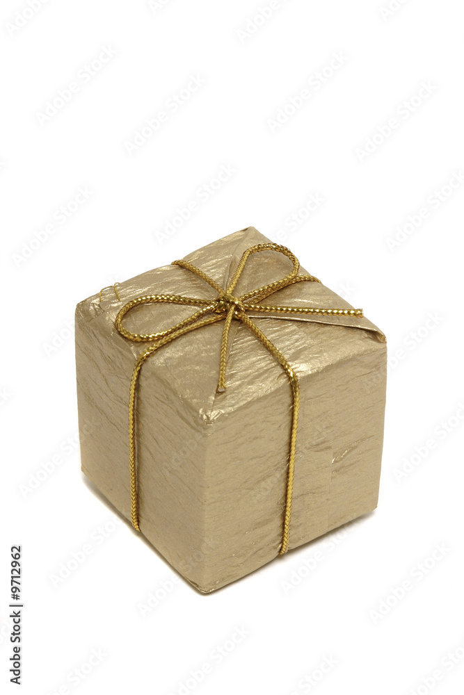 Gold Christmas present box Gold Christmas present box