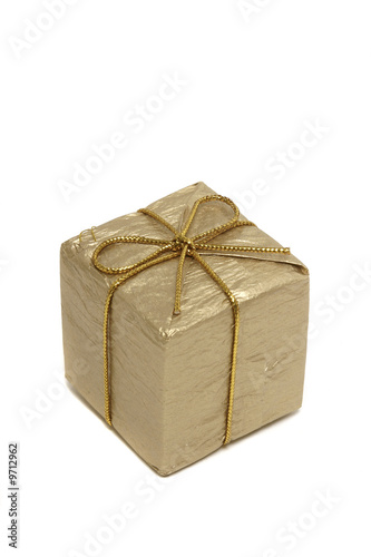 Gold Christmas present box