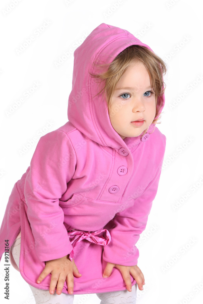 beauty a little girl on white background beauty a little girl on white background