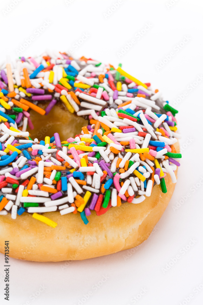 Donut with white background close up shot Donut with white background close up shot