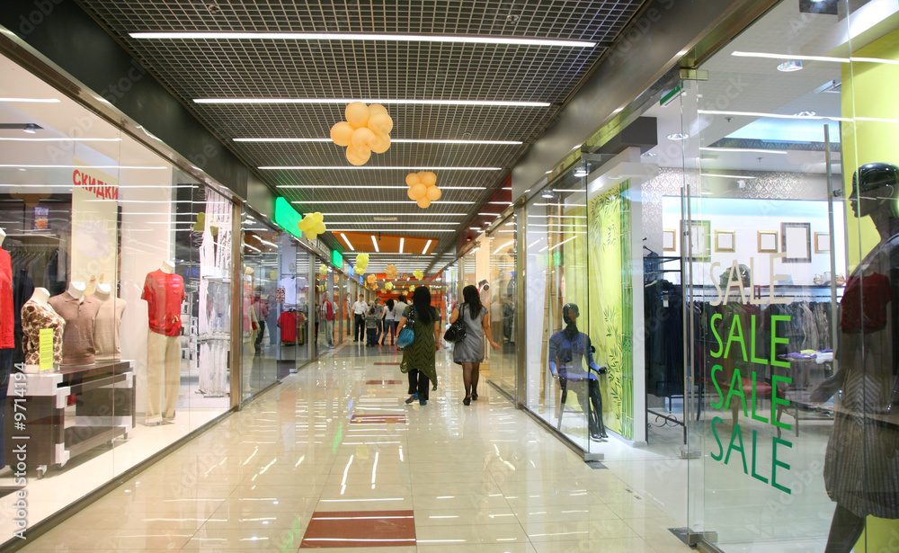 corridor In mall Stock Photo | Adobe Stock