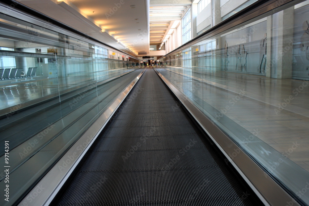 Moving Walkway in Airport - Prespective View