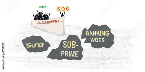 Vector U.S. Economic Crisis Illustration