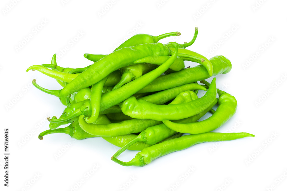 Green peppers isolated on the white background Green peppers isolated on the white background