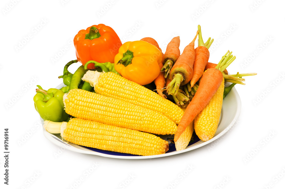 Various vegetables isolated on the white background Various vegetables isolated on the white background