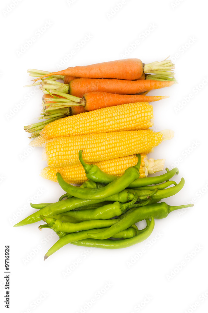 Various vegetables isolated on the white background Various vegetables isolated on the white background