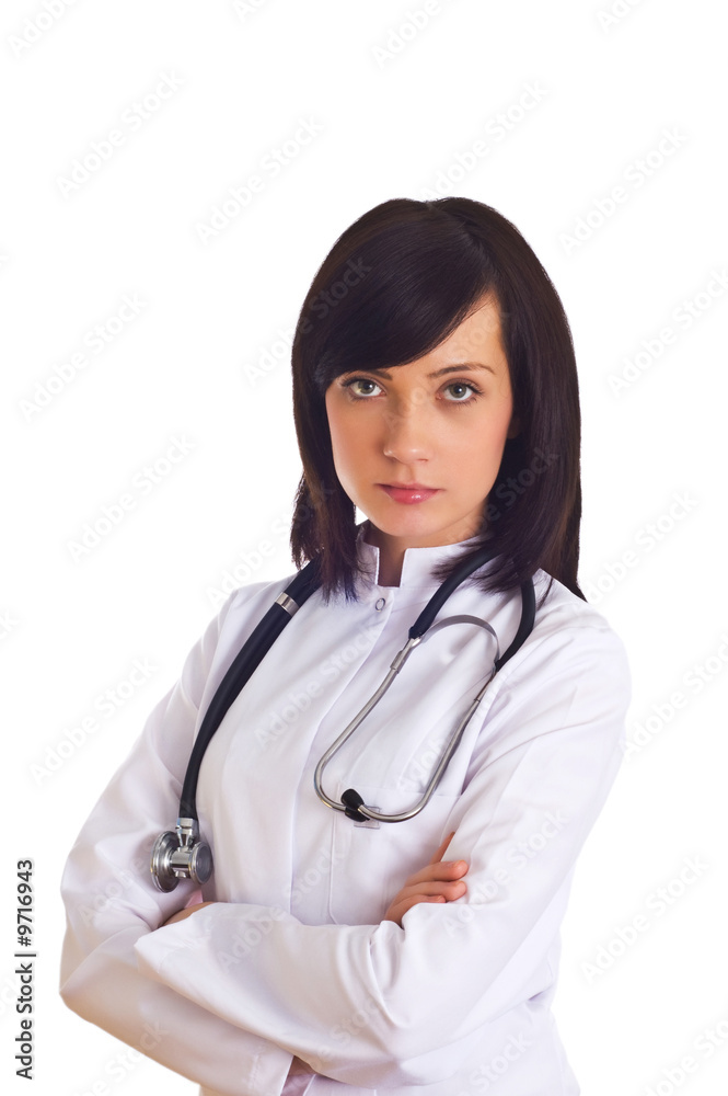 Female doctor isolated on the white background Female doctor isolated on the white background