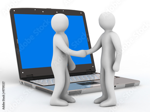 notebook and group of the people on white background