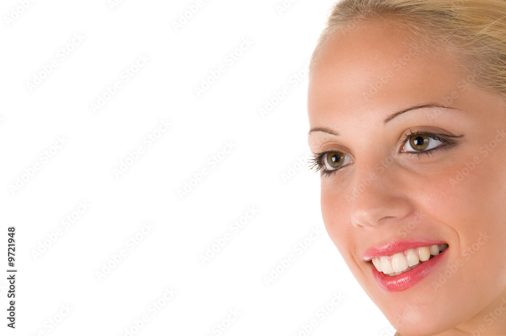 Portrait of fresh and beautiful young woman on white background Portrait of fresh and beautiful young woman on white background