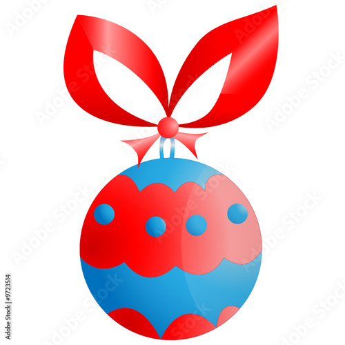 Weihnachtskugel - rot-blau