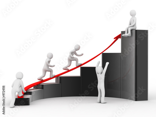 graph, group of the people on white background