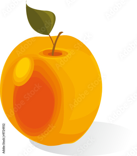 Apple on a white background, separately