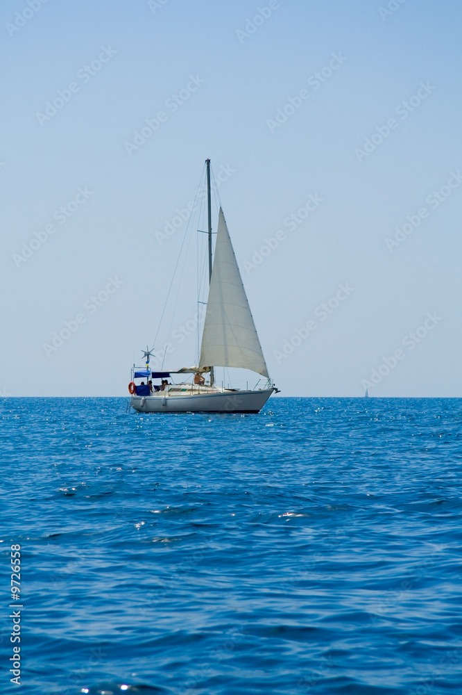 Sailboat on black sea - Crimea, Ukraine