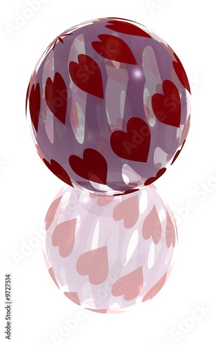 heart glas ball