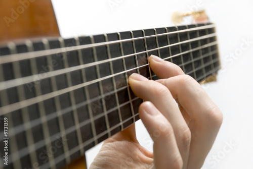 Guitar player's left hand photo