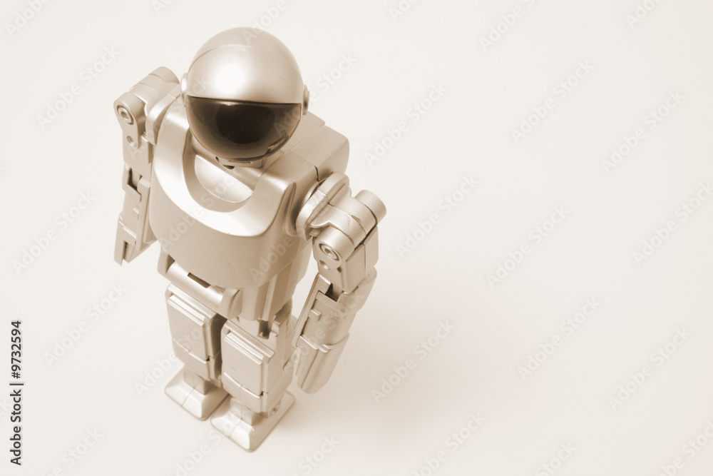 Naklejka premium Standing Toy Robot in Warm Tone