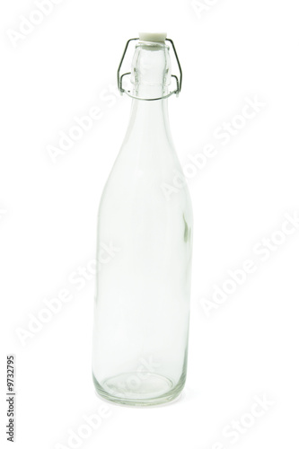Glass Bottle on Isolated White Background